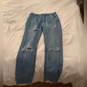 Distressed Blue Jeans